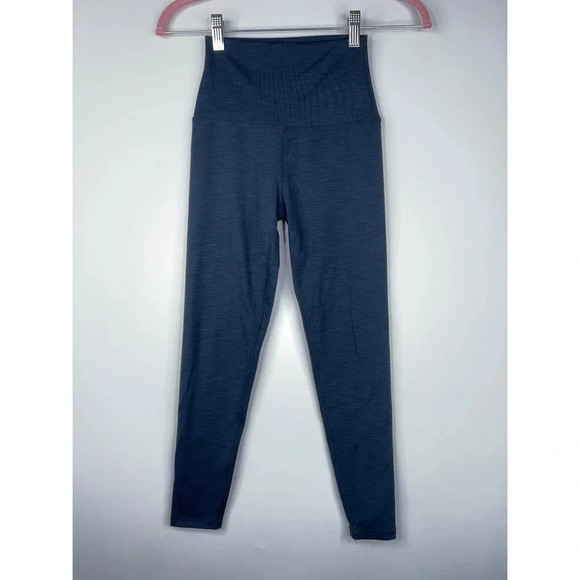 Beyond Yoga Ribbed Leggings Heather Black Gray Midi High Rise Size XS - Picture 1 of 11